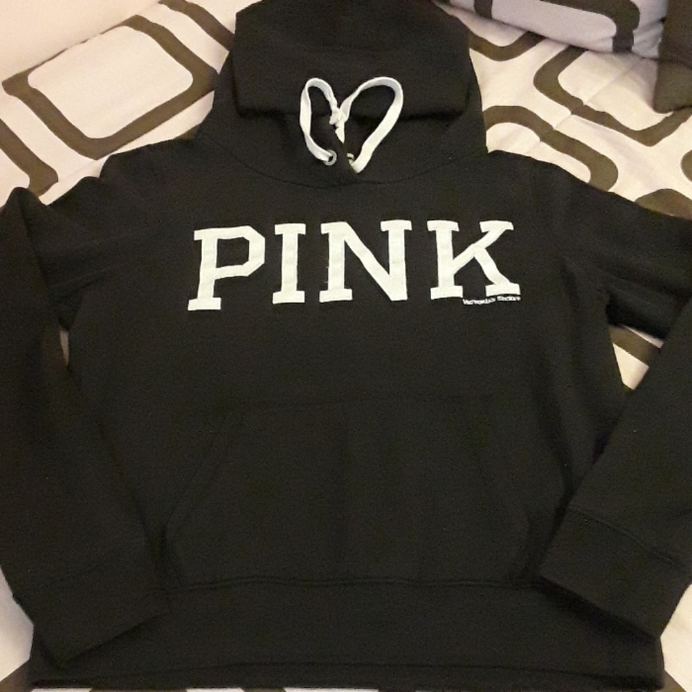 PINK Victoria's Secret Black w/White Sweatshirt